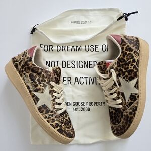 Womens Golden Goose Ball Star Leopard Shoes Size 38